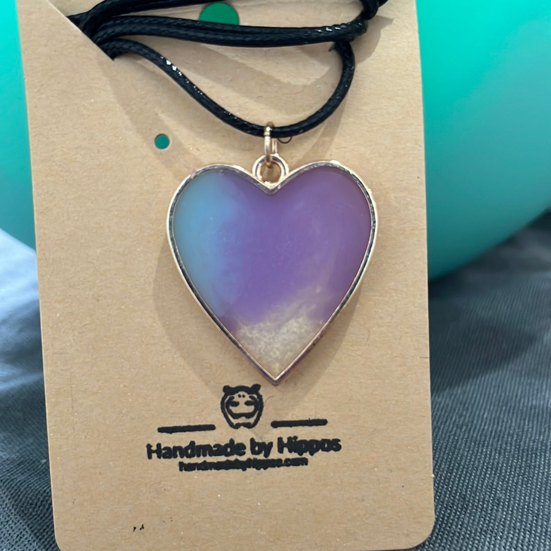 Purple swirl heart - gold frame