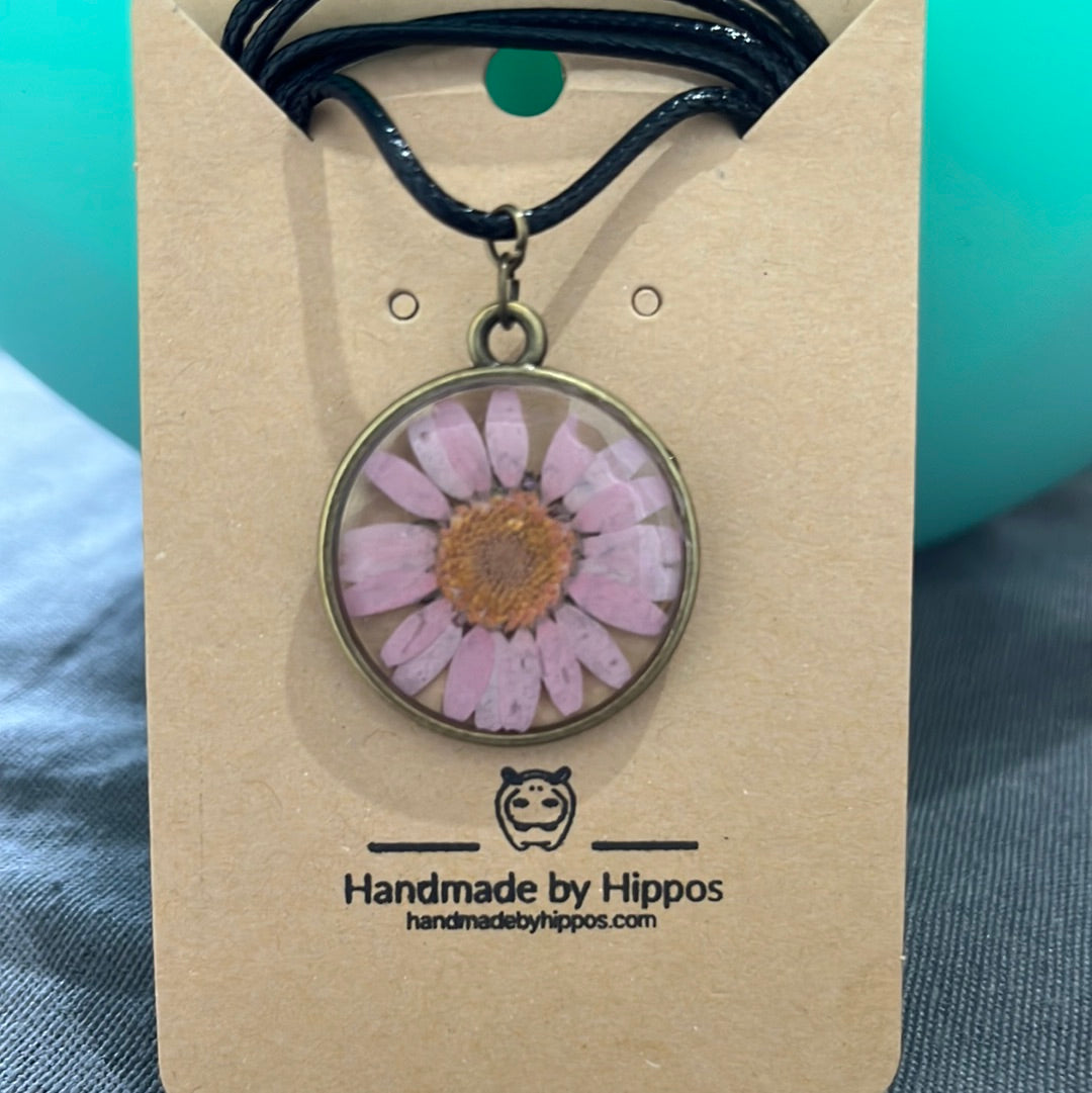 Purple flower necklace