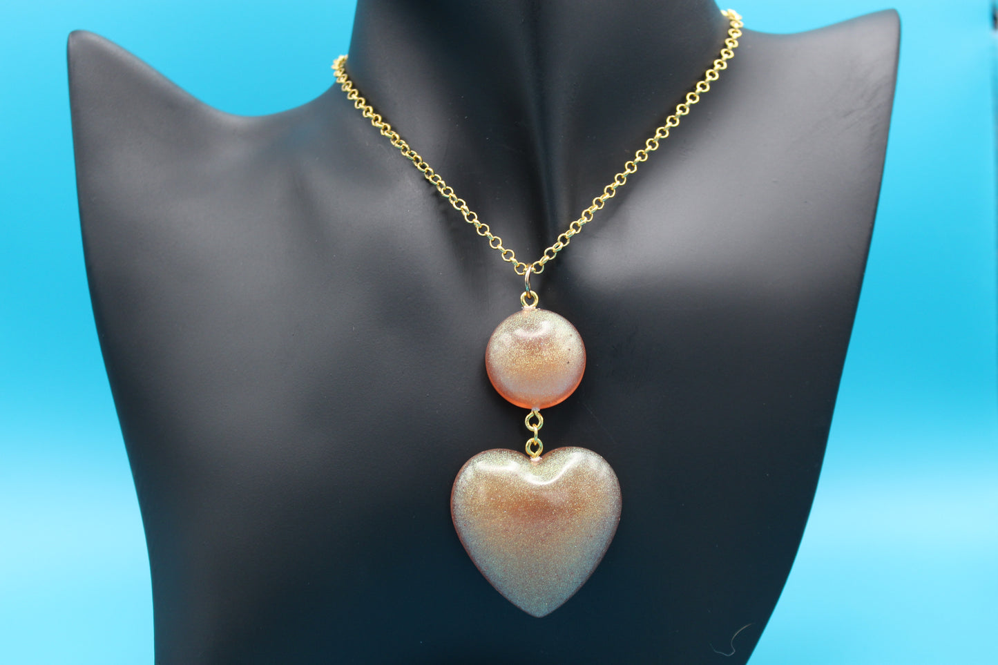 Orange heart necklace