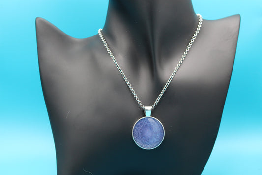 Blue/Purple circle pendant with silver chain